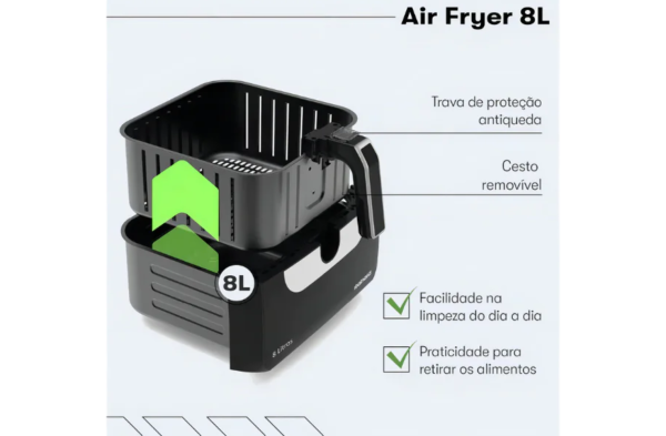 Fritadeira Elétrica Air Fryer 8L | Itatiaia - Image 4
