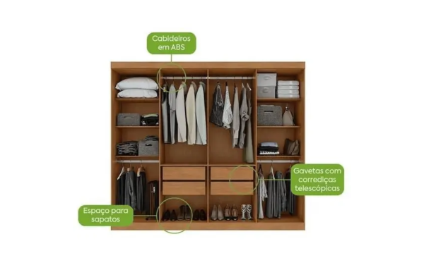Guarda roupa 08 pts andara soft | LOPAS - Image 2