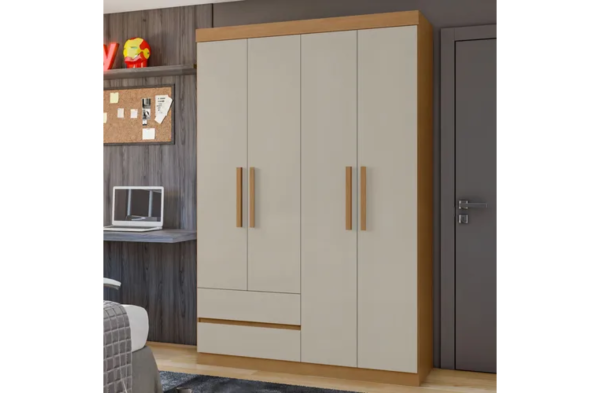 Guarda-roupa 4 Portas 2 Gavetas Zeus | Lopas